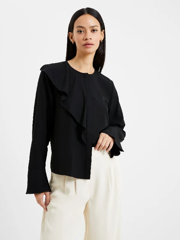 Crepe Light Recycled Asymmetric Frill Shirt