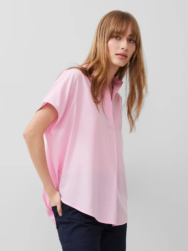 Crepe Light Cap Sleeve Popover Shirt