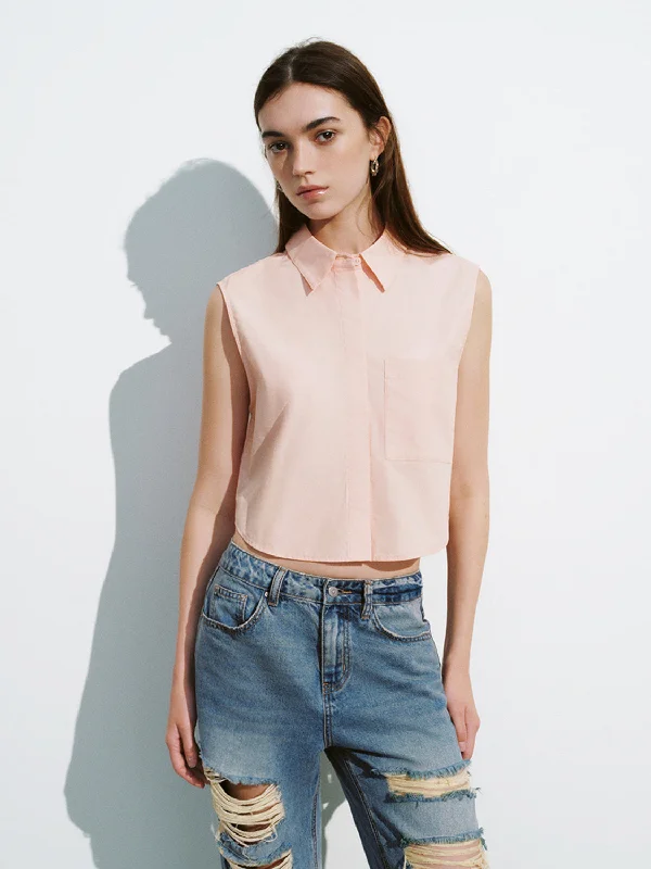 Cropped Sleeveless Overhead Shirt