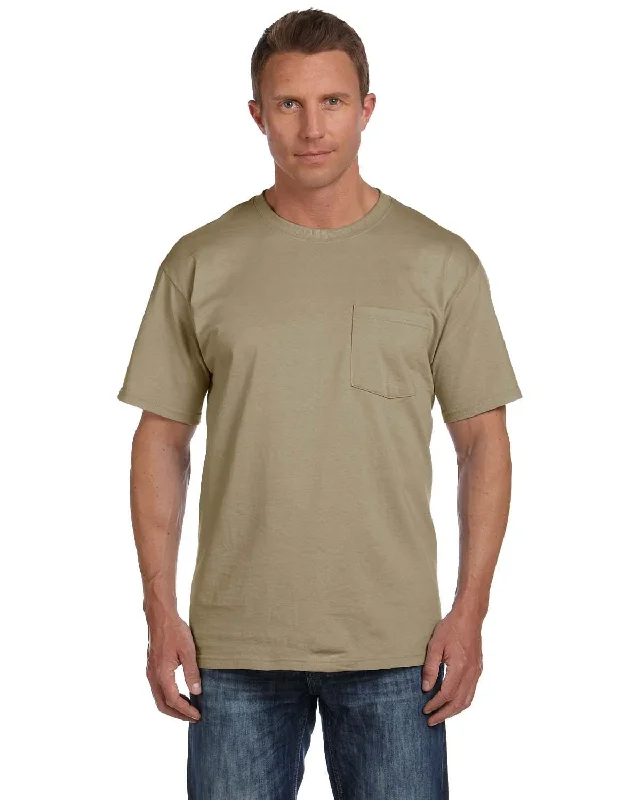 Fruit of the Loom Cotton Pocket T-Shirt | Khaki