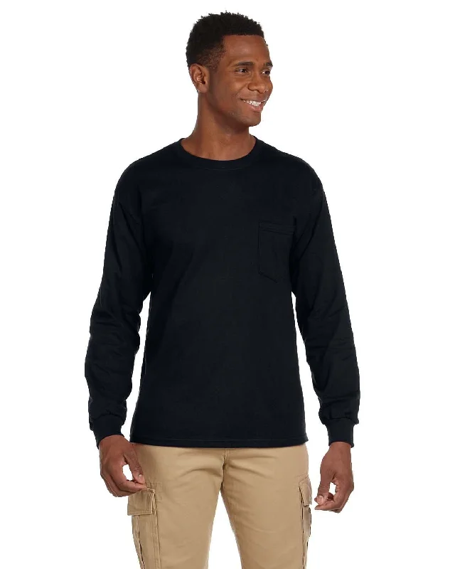 Gildan Ultra Cotton Long Sleeve Pocket T-Shirt | Black