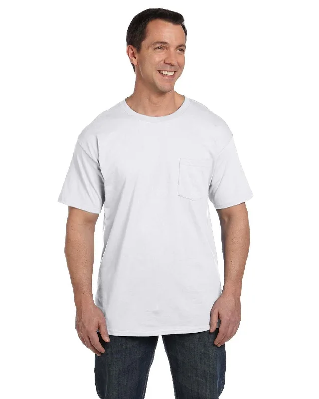 Hanes Beefy-T Pocket T-Shirt | White