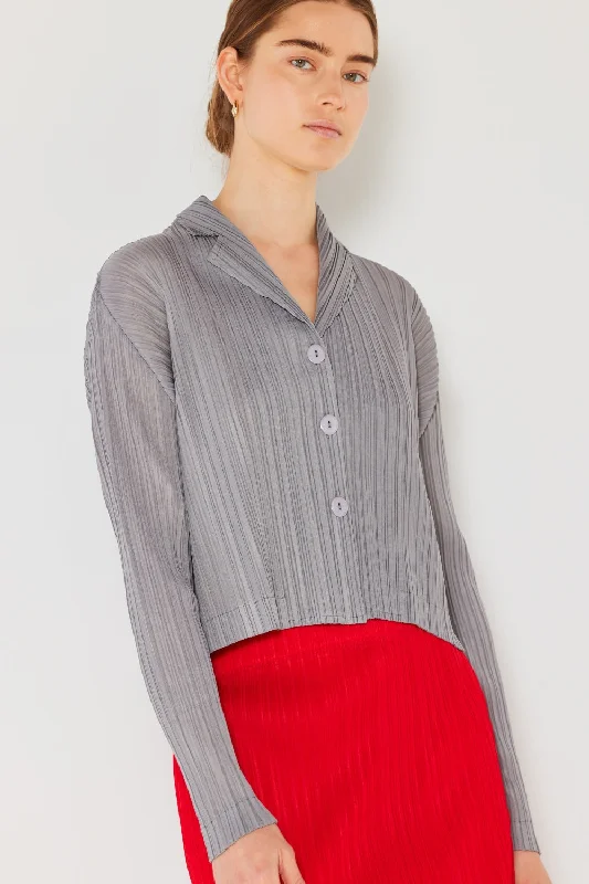 Pleated Cropped Button Up Shirt