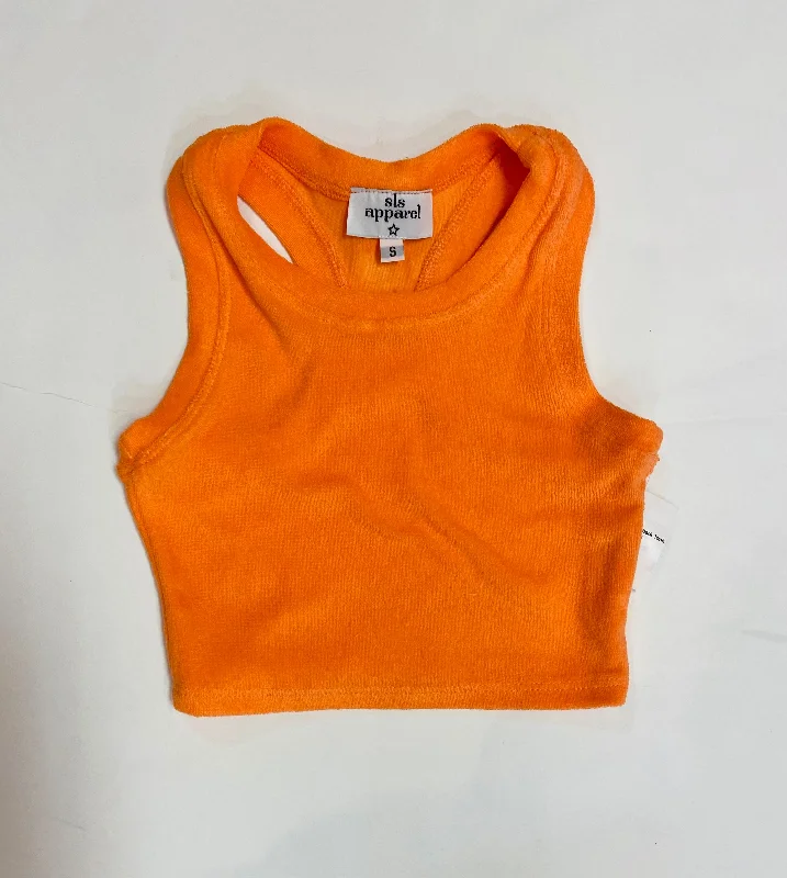 Orange Terry Cloth Racerback Tank