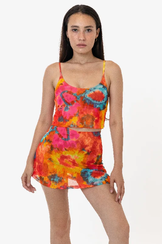 RNS778P - Printed Micro Mesh Spaghetti Tank