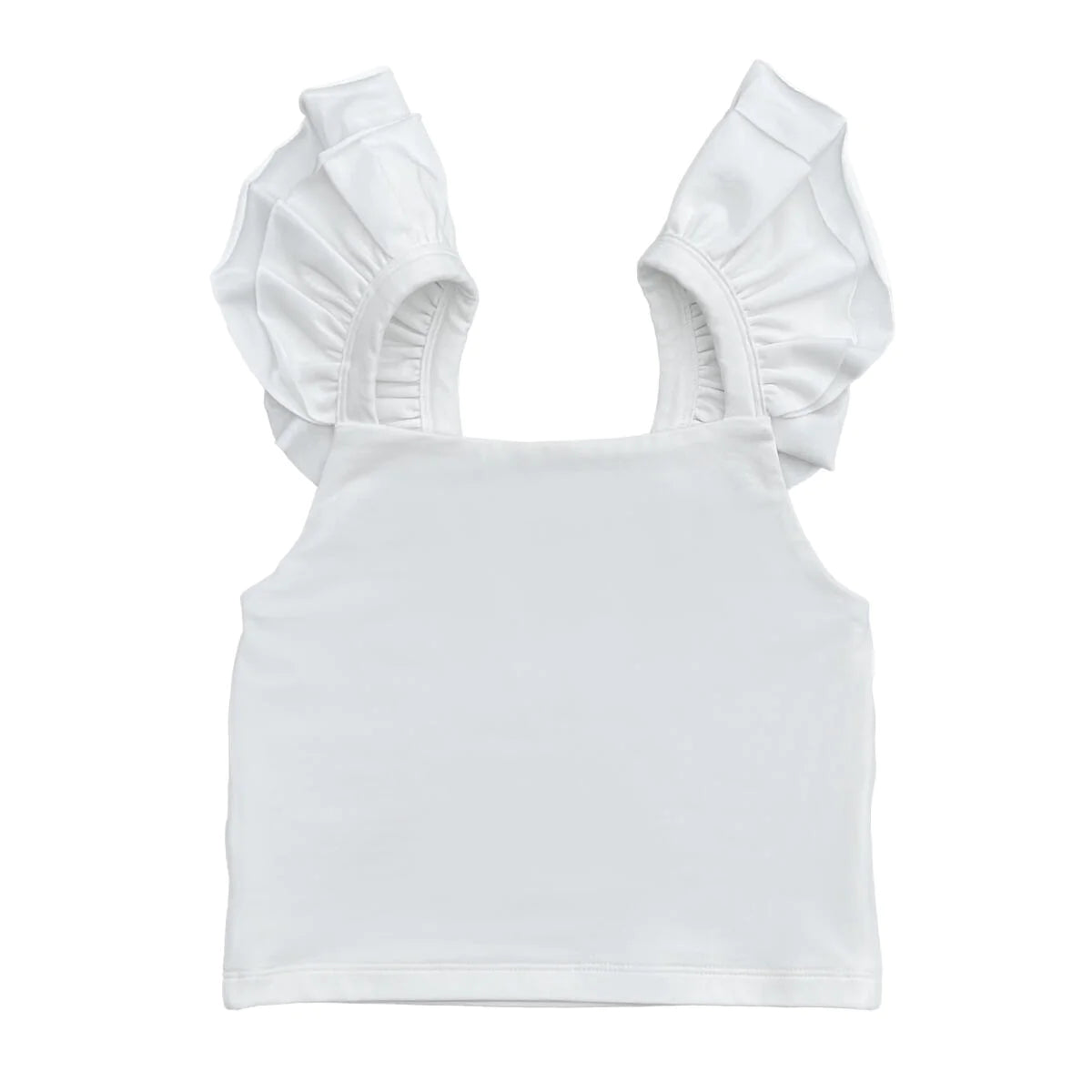 White Ruffle Tank