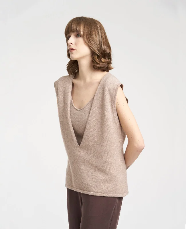 Cashmere Deep V-Neck Vest