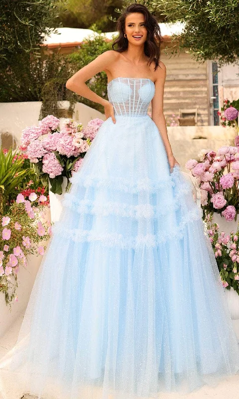 Amarra 88794 - Sheer Corset Prom Dress with Slit