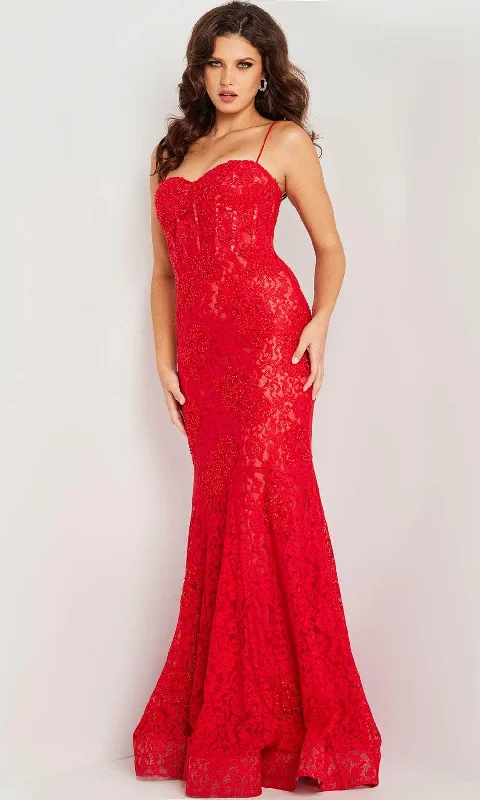 Jovani 07499 - Bustier Lace Mermaid Prom Dress