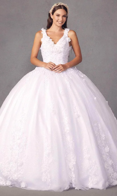 Juliet Dresses 1437 - Floral Applique Ball Gown