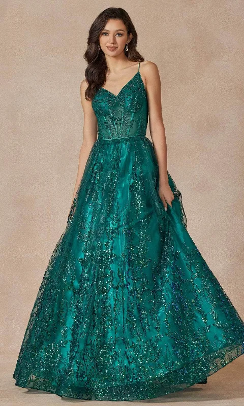 Juliet Dresses 2414 - Sleeveless Glitter Embellished Ballgown